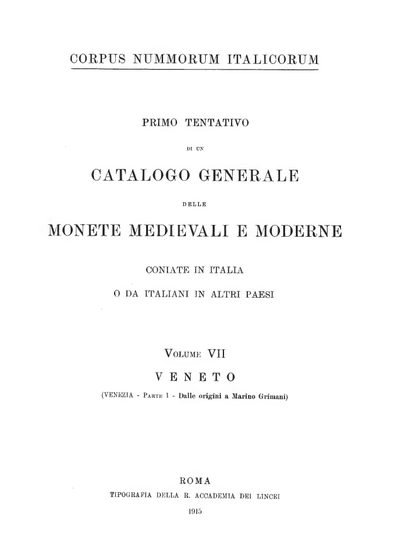 Vittorio Emanuele III - Corpus Nummorum Italicorum